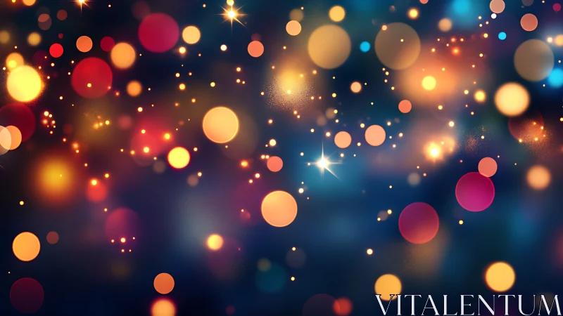 Softly glowing bokeh lights drifting through night air.