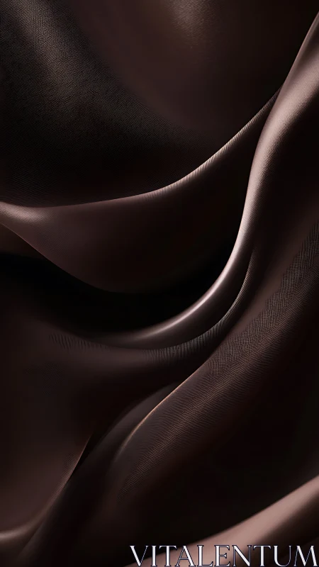 Silken chocolate currents fold into a quiet metallic tide