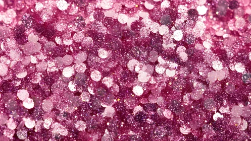 Sparkling pink glitter confetti in a playful close up.