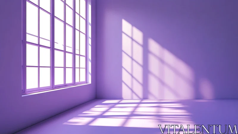 Minimalist window geometry with soft violet volumetric light.