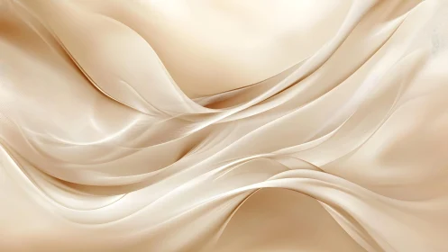 Flowing Cream Silk Abstract Art With Soft Elegant Waves.