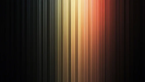 Vertical gradient lines transition from dark to warm light