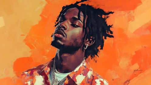 Sunlit swagger tilts upward against a hurricane of orange