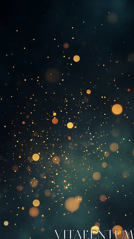 Golden dust drifts like quiet stars through midnight air