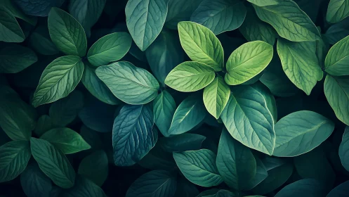 Lush green leaves form dense overlapping botanical canopy