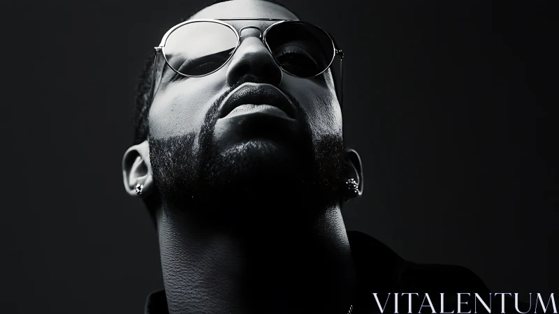 Monochrome portrait elevates cool confidence and attitude.