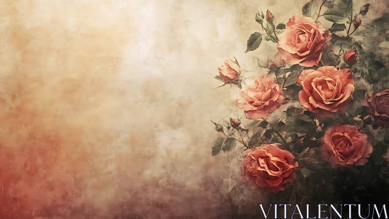 Vintage Roses in Soft Blooms, A Timeless Garden Memory