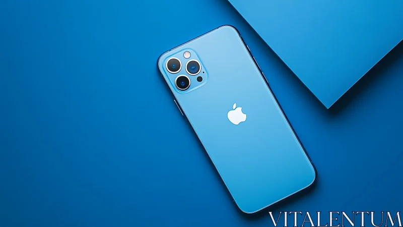 Blue iPhone 12 Pro: Premium Product Photography with Minimalist Composition.