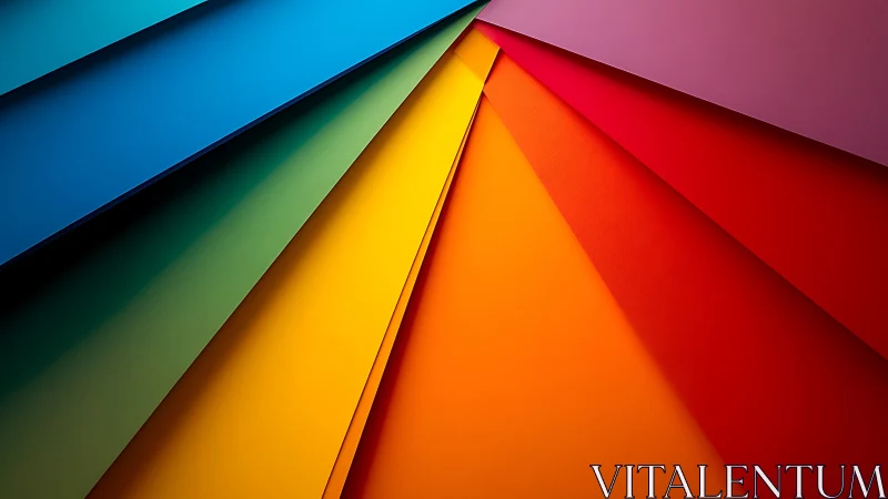 Color fan vortex of folded paper in radiant spectrum bloom.