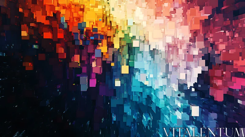 Pixel storms collide as a prismatic corridor opens inward