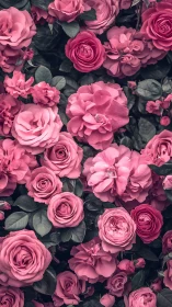 Lush Pink Roses in Full Bloom Delight.