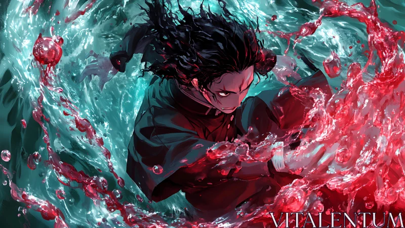 Storm-eyed warrior bends crimson tides into raging armor