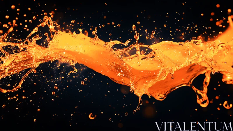 Liquid fire dances in midair with glowing orange energy