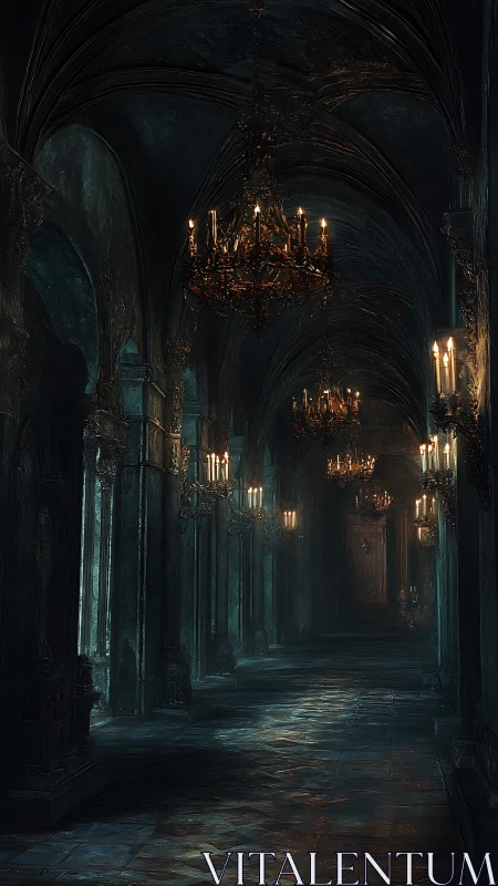 Candlelit gothic corridor where shadows learn to whisper.