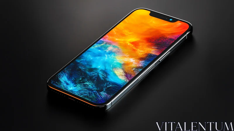 Liquid Fire Phone Glows Against Midnight Canvas