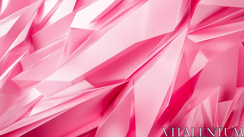 Abstract Pink Crystal Shards Digital Artwork with Geometric Shapes.