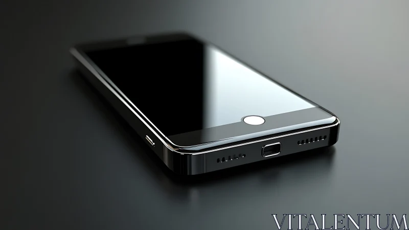 Sleek Smartphone Reclines Against Gray Minimalist Theater