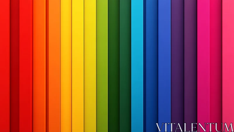 Geometric chromatic bars in aligned vertical spectrum layout.