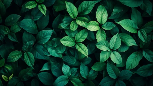Overhead view records dense green foliage with varied leaves