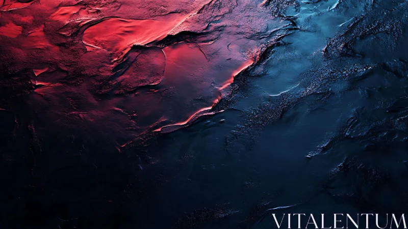 Abstract Red and Blue Textured Surface in Modern Digital Art.