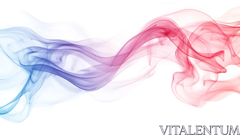 Colored translucent smoke waves on white background.