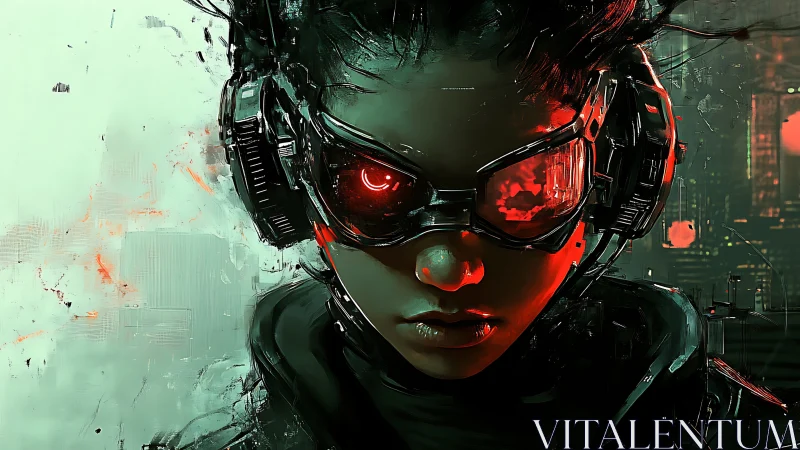 Cybernetic operator with emissive visor and tactical headset.