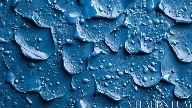 Textured cobalt abstraction with layered fluid relief surface.