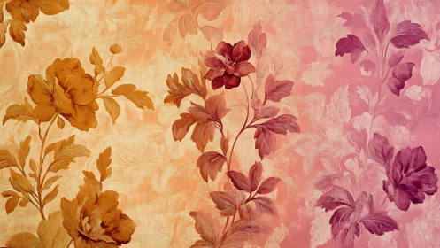 Digital floral gradient panel with painterly botanical overlays.