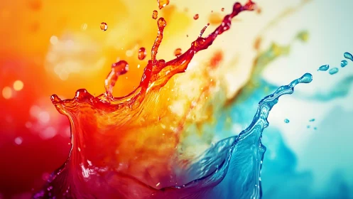 Chromatic splash duet where firewater collides with cool tide.