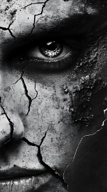 Stone skinned gaze shattering in slow, silent rebellion.