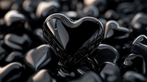 Obsidian Heart Gleams Among Shadow Stones.