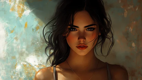 Soft light embraces a thoughtful woman with quiet strength