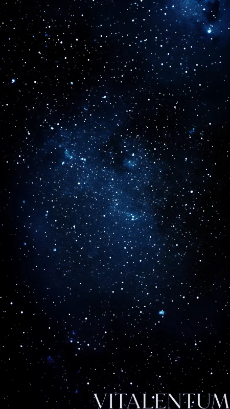 Star-salted midnight sky drifting through deep blue silence.