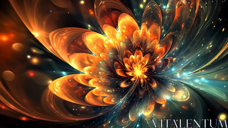 Radiant fractal bloom exploding in luminous cosmic space.