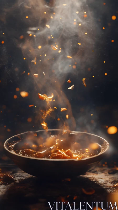 Sparks Dance Above Molten Gold in Ethereal Alchemy.