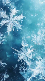 Glacial snowflake constellations drifting in quiet turquoise.