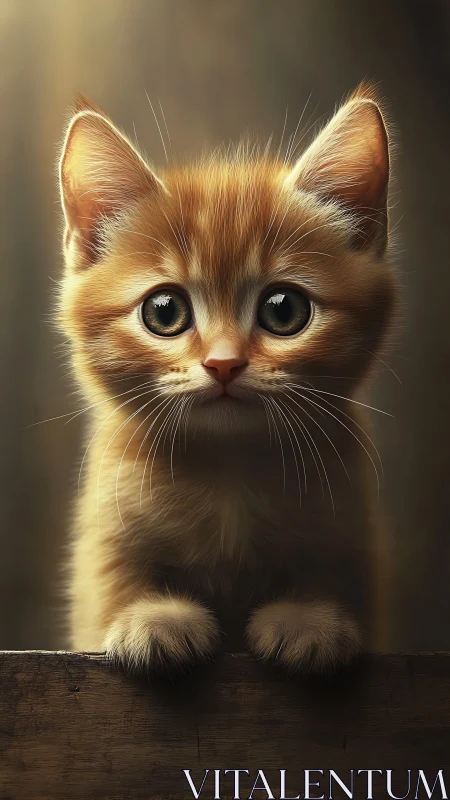 Feline Portrait Study with Warm Lighting.