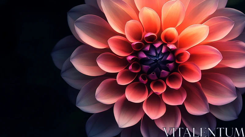 Stunning Digital Dahlia Blooms in Coral and Rose Tones