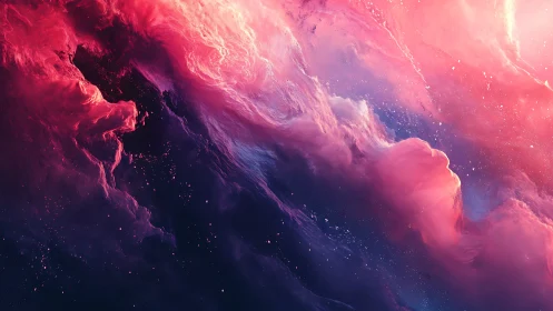 Nebular plumes in magenta and cyan form a dynamic cosmic wave