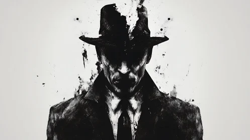 Inkstorm detective dissolves into splattered monochrome mystery