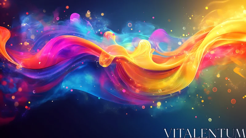 Glowing river of color swirling through a dreamy night sky.