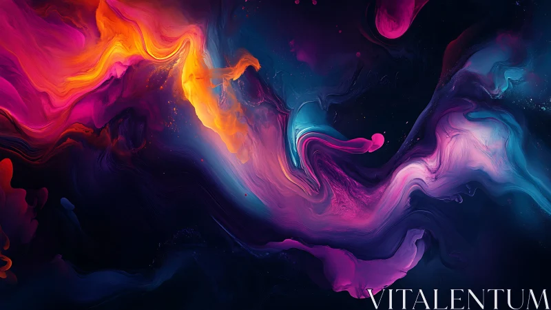 Chromatic fluid dynamics with neon gradients in swirling motion