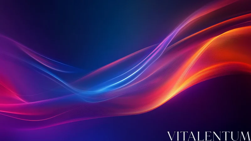 Multicolored luminous waveforms on dark gradient background.