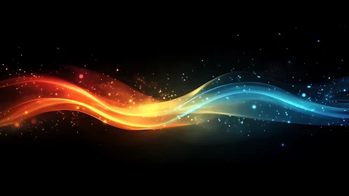 Warm and cool light waves drifting through a starry hush.