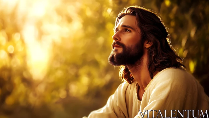 Sunlit devotion rests quietly on a contemplative gaze