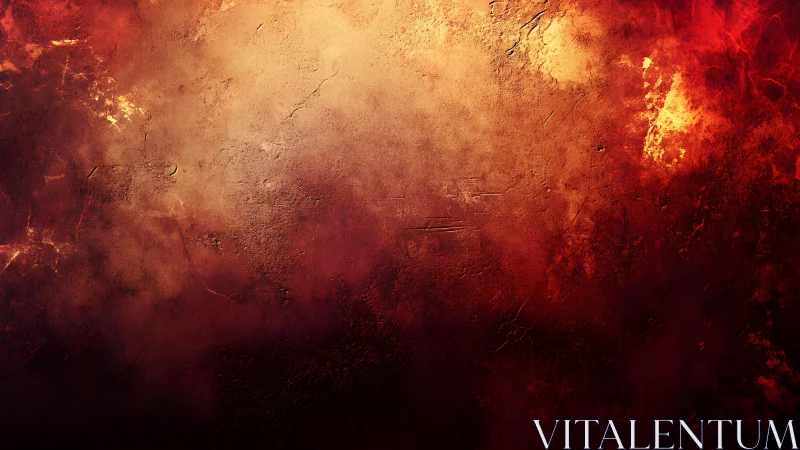 Fiery Abstract Grunge Texture with Rich Red and Orange Hues.