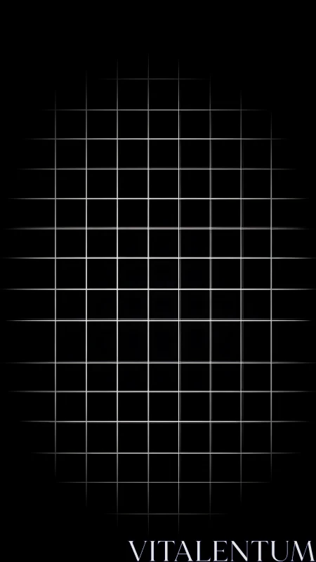 Symmetrical white grid pattern on black background surface.