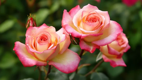 Gradient Roses in Full Bloom: Pink and Cream Palette.