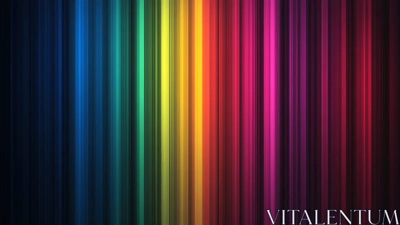 Soft neon rainbow stripes drifting through the dark.