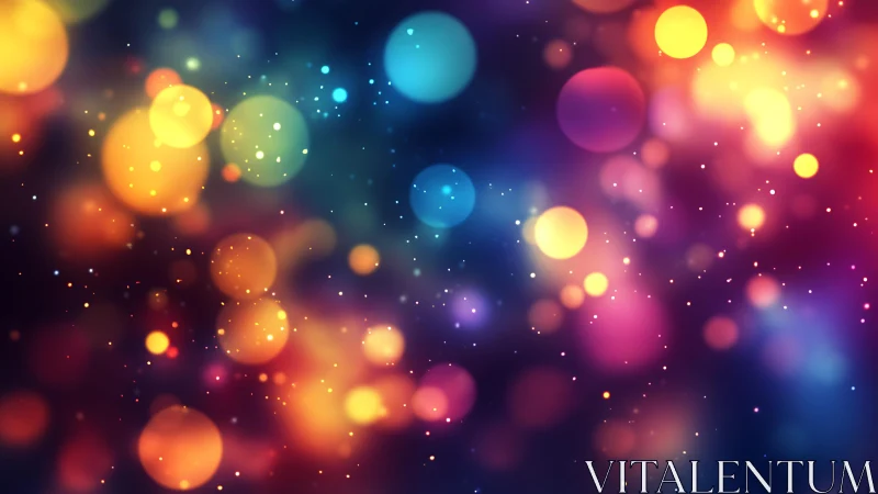 Vibrant bokeh lights abstract background with colorful glowing circles.